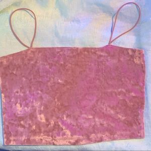 Cute velvet pink crop! xs perfect condition!
